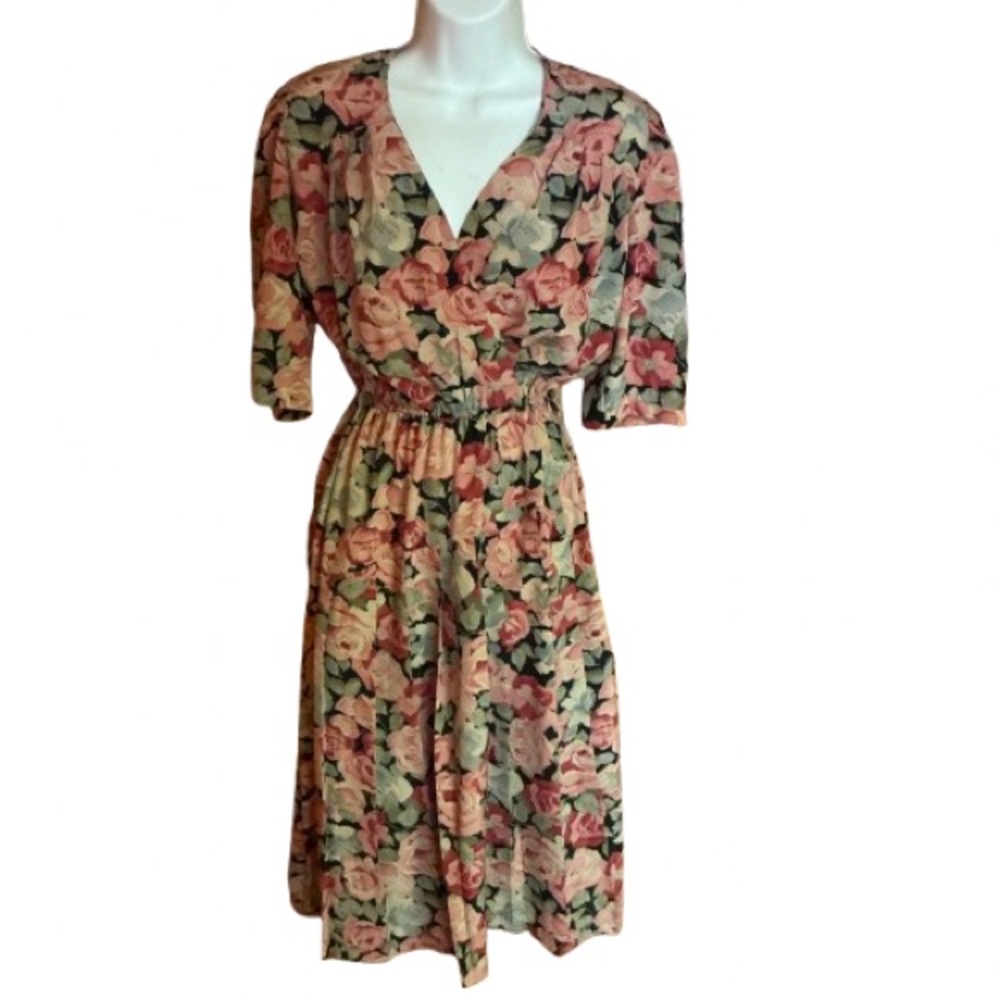 Vintage 80s floral garden party dress